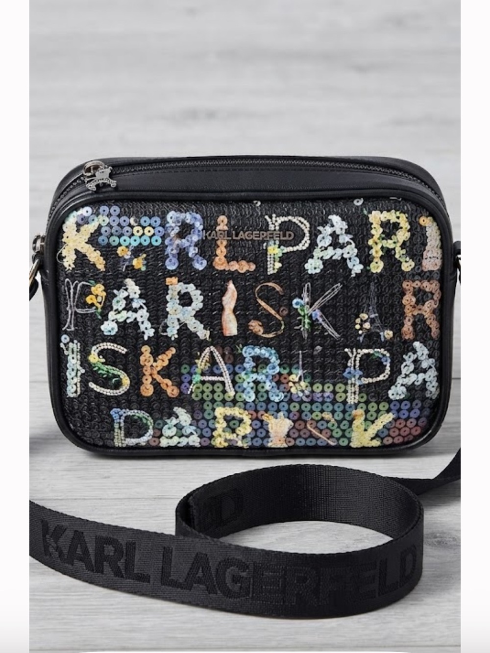 NWT Karl Lagerfeld Paris Maybelle Sequin Crossbody Bag Indie Sleaze Glam Grunge